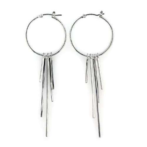 JCE315 Rhodium Brass Earrings with No Stone-Default Title