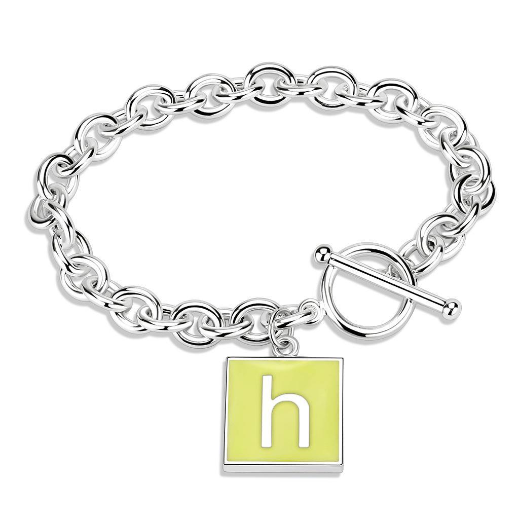 JCE4642 High-Polished Brass Bracelet with Epoxy  in Emerald