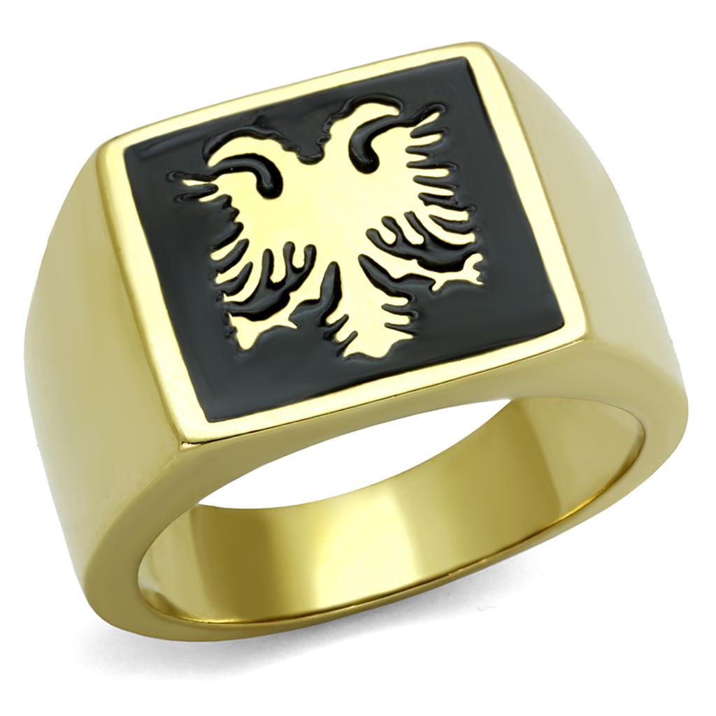 JCE2373 IP Gold(Ion Plating) Stainless Steel Ring with Epoxy  in Jet