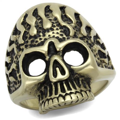 JCE2455 IP Antique Copper Stainless Steel Ring with Epoxy  in Jet