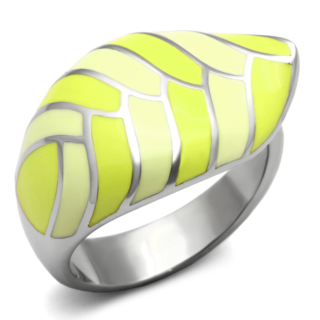 JCE801 High polished (no plating) Stainless Steel Ring with Epoxy  in Multi Color